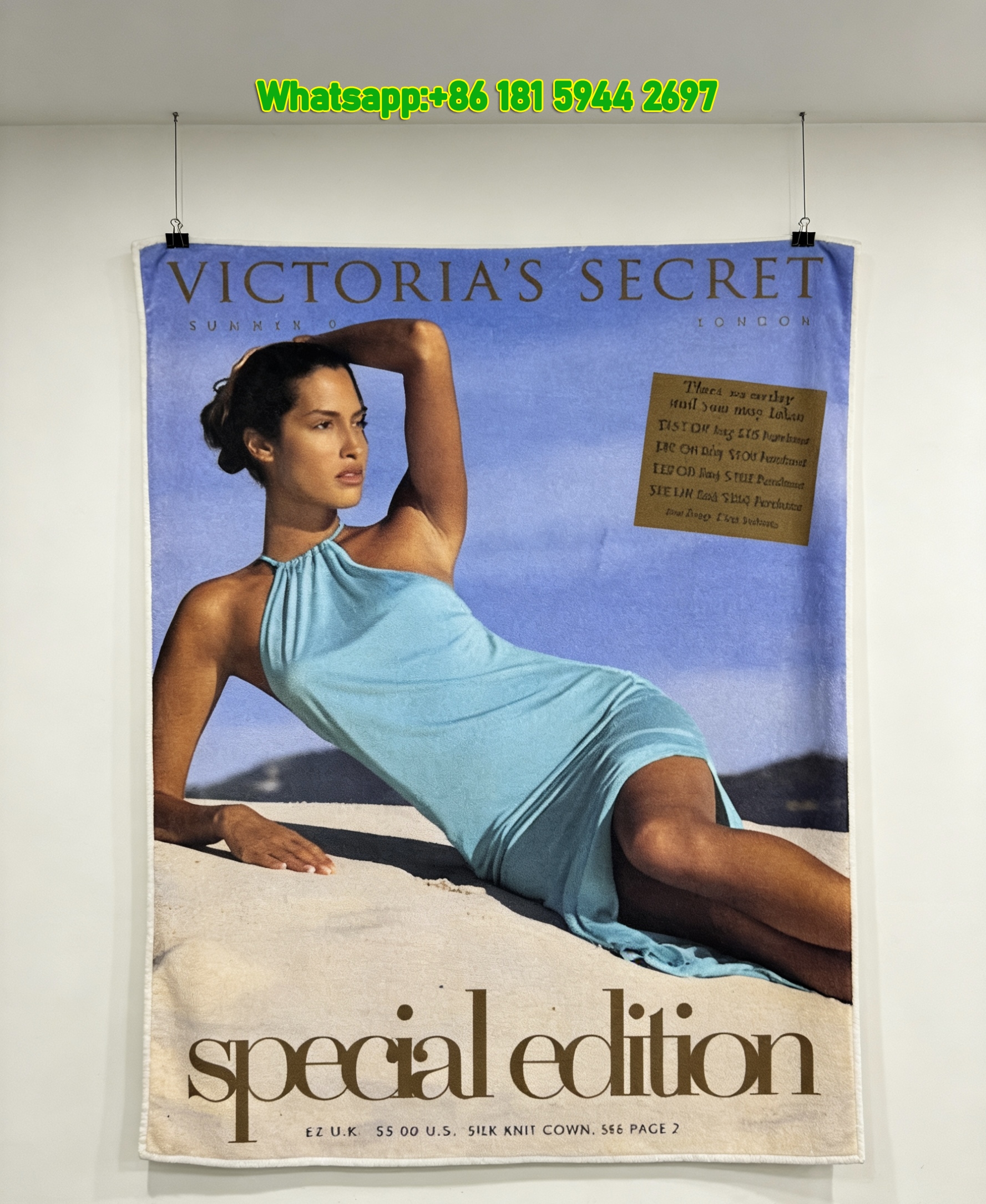 Victoria's Secret 1997 Summer Flannel Sofa Throw Blanket V070